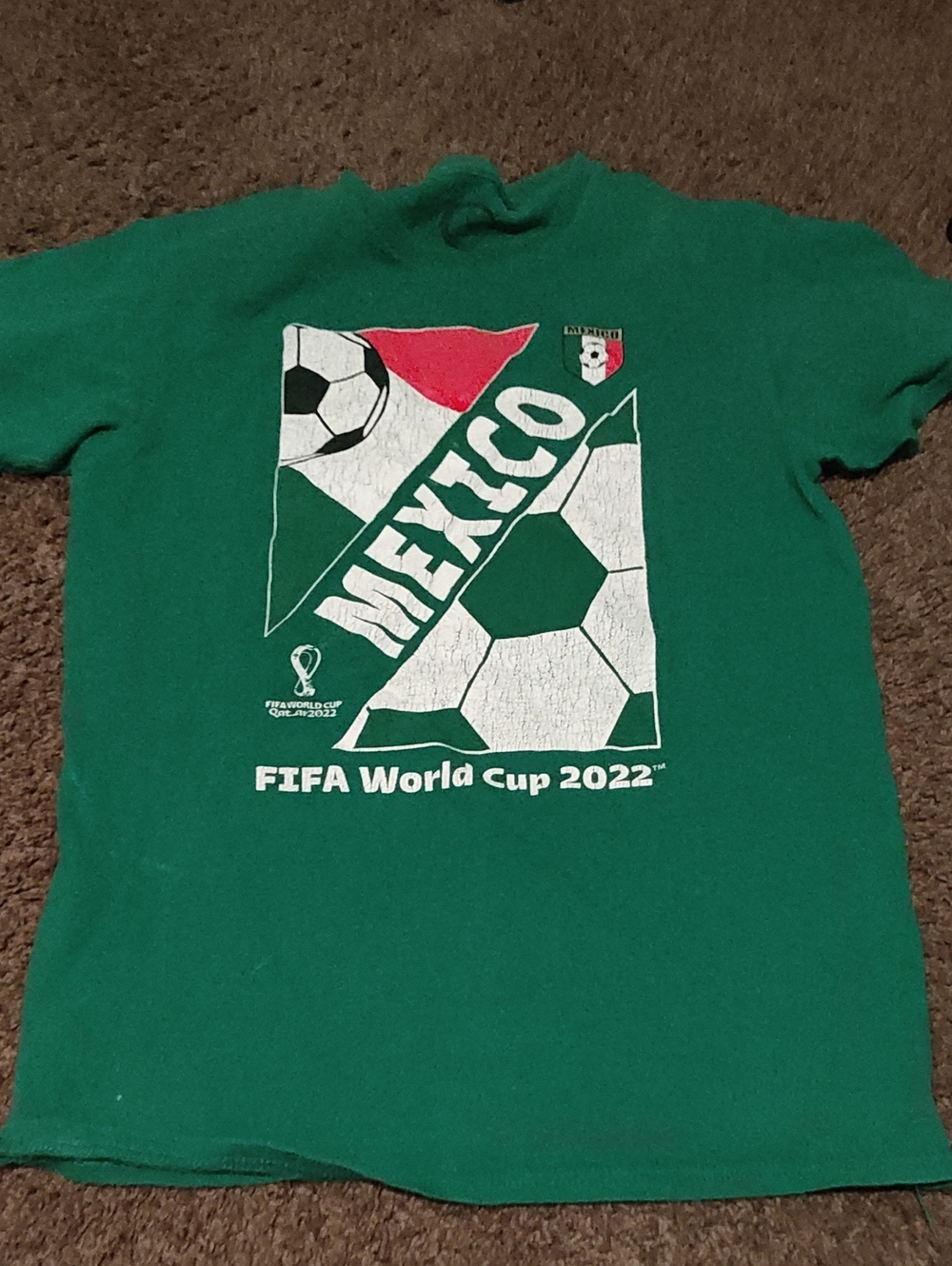 Mexico FIFA World Cup 2022 Kids Green Soccer Tee